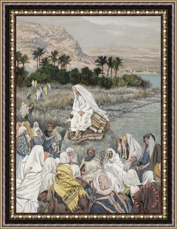 Tissot Jesus Preaching by the Seashore Framed Print