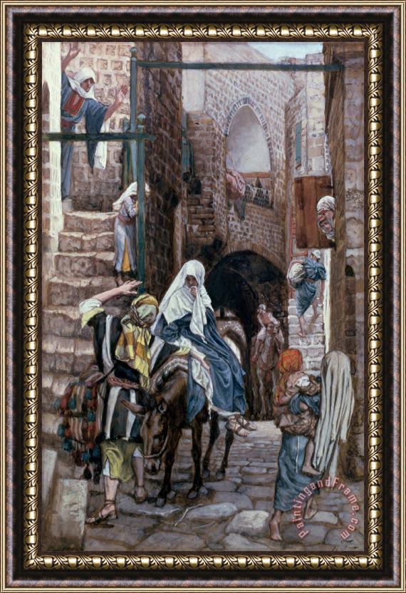 Tissot Saint Joseph Seeks Lodging in Bethlehem Framed Painting