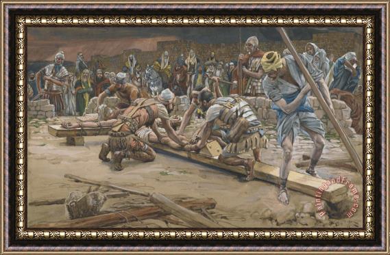 Tissot The nail for the Feet Framed Painting