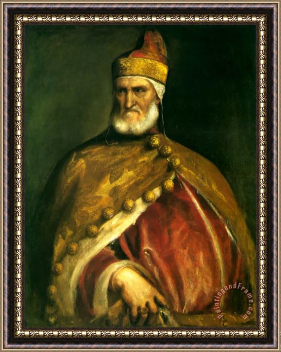 Titian Portrait of Doge Andrea Gritti Framed Painting