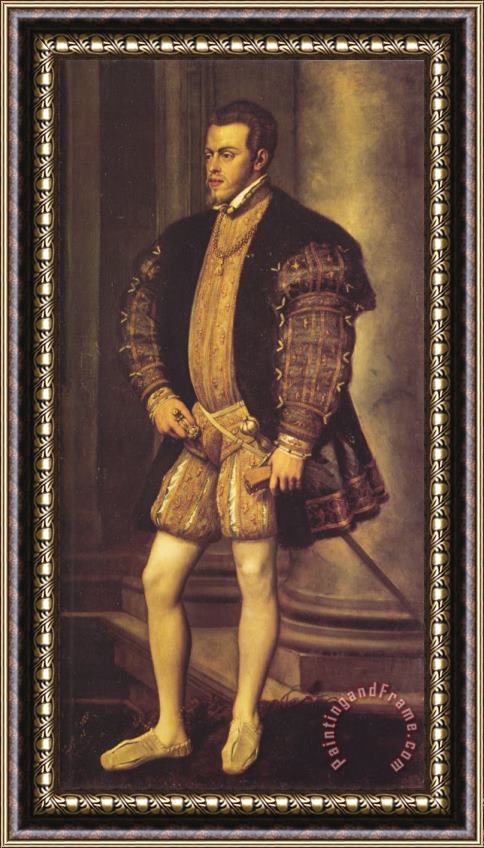 Titian Portrait of Philip II Framed Print