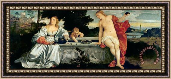 Titian Sacred and Profane Love Framed Painting