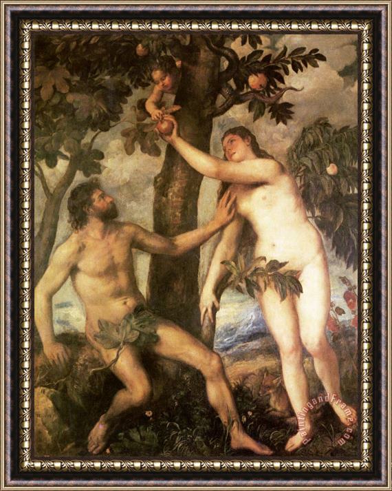 Titian The Fall of Man Framed Painting