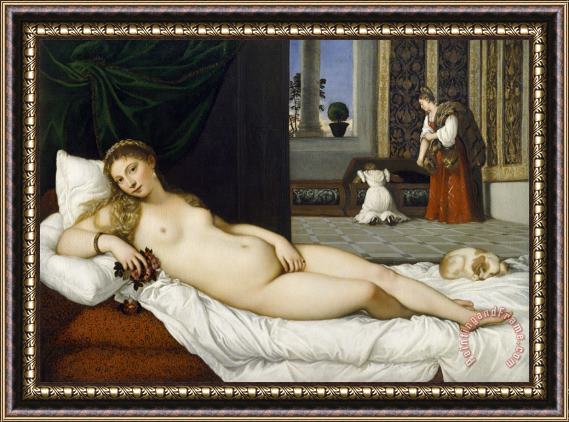 Tiziano Vecellio Venus of Urbino before 1538 Framed Print