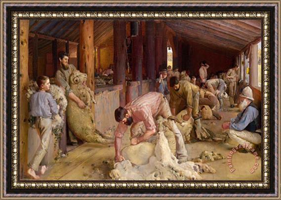 Tom Roberts Shearing The Rams Framed Painting