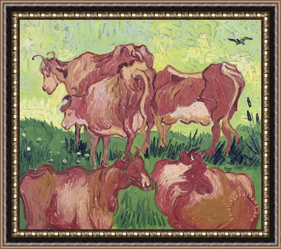 Vincent van Gogh Cows Framed Print