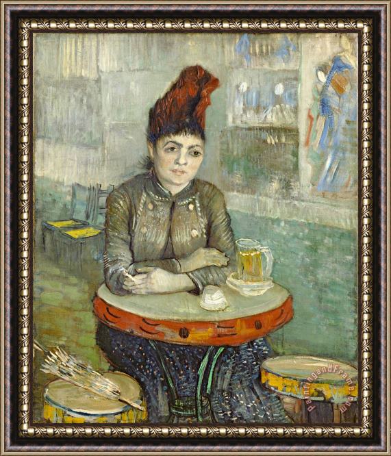 Vincent van Gogh In The Cafe Agostina Segatori In Le Tambourin Framed Painting