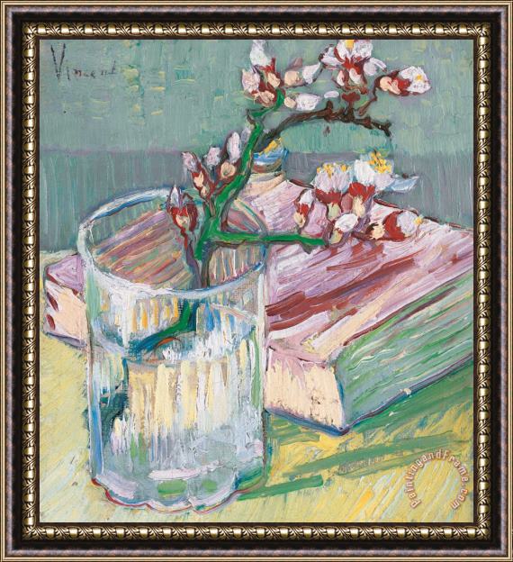 Vincent van Gogh Still Life A Flowering Almond Branch Framed Painting