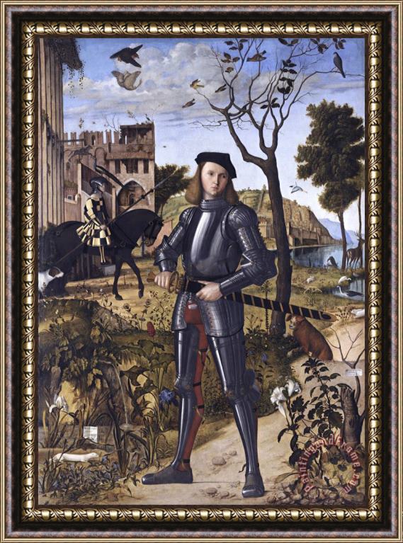 Vittore Carpaccio Young Knight in a Landscape (portrait of a Knight) Framed Print