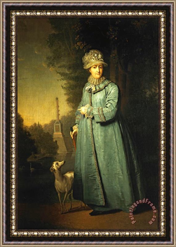Vladimir Borovikovskiy Portrait of Catherine II, Empress of Russia in the Park Framed Painting