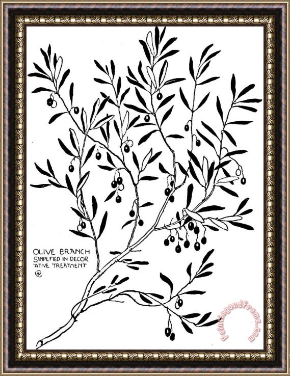 Walter Crane Olive Branch Simplified In Decor Framed Painting