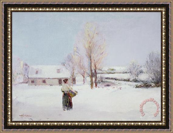 Walter McAdam Walk through the Snow Framed Painting