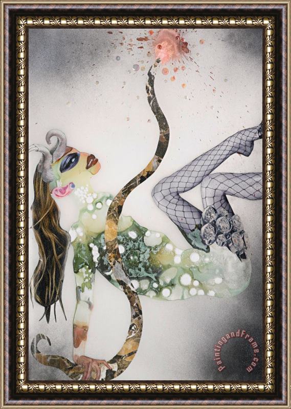 Wangechi Mutu Untitled (female in Fishnet) Framed Painting