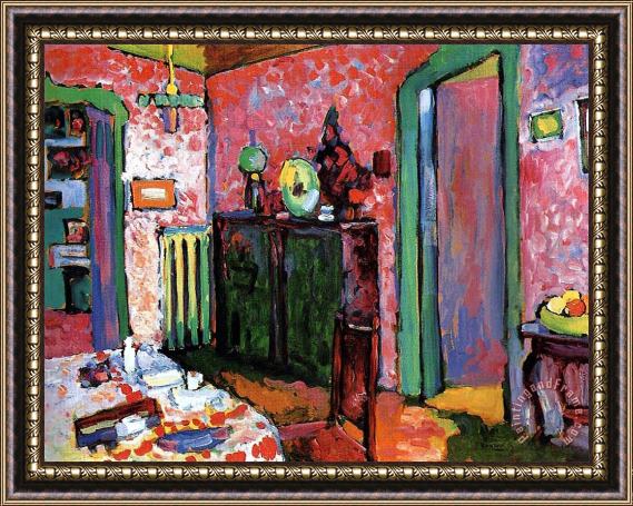 Wassily Kandinsky Interior My Dining Room 1909 Framed Painting