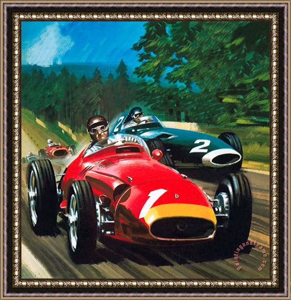 Wilf Hardy Juan Manuel Fangio Framed Painting