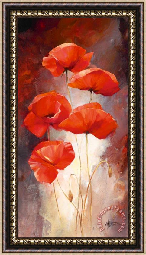 willem haenraets Poppy Bouquet I Framed Painting