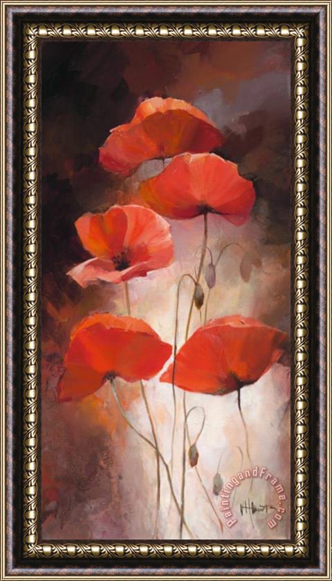 willem haenraets Poppy Bouquet Ii Framed Painting
