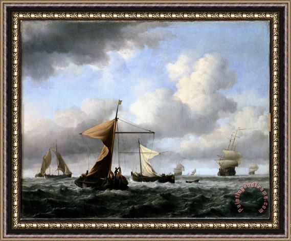 Willem van de Velde A Brisk Breeze Framed Painting
