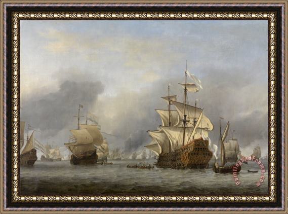 Willem van de Velde The Capture of The Royal Prince Framed Print