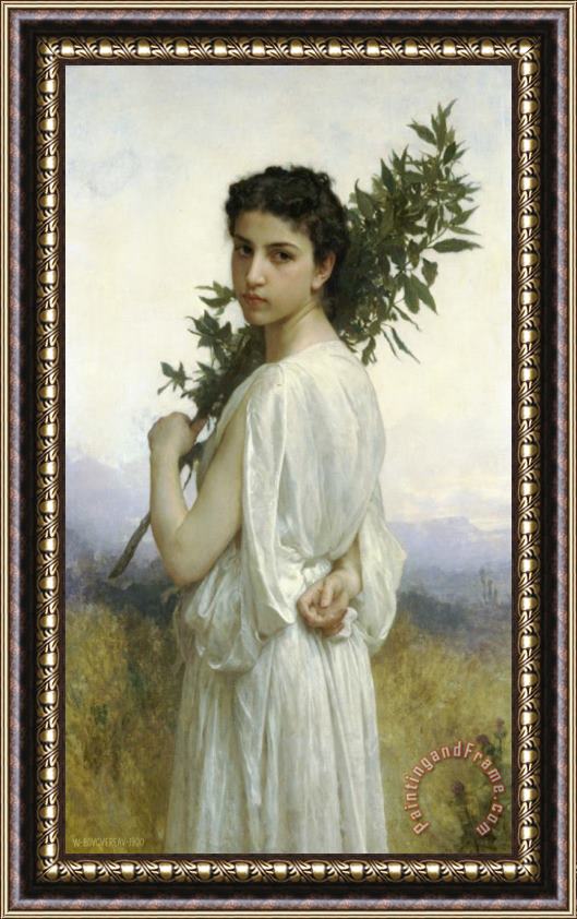 William Adolphe Bouguereau Laurel Branch Framed Painting