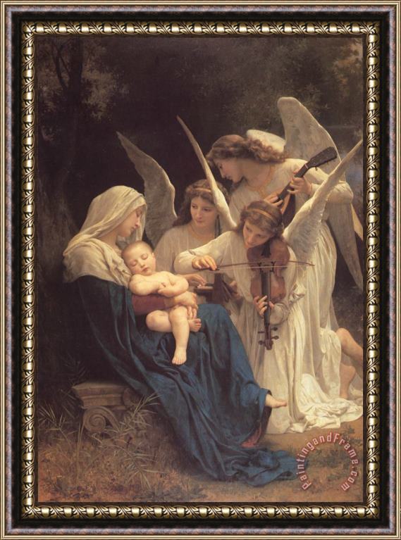William Adolphe Bouguereau Song of The Angels Framed Painting
