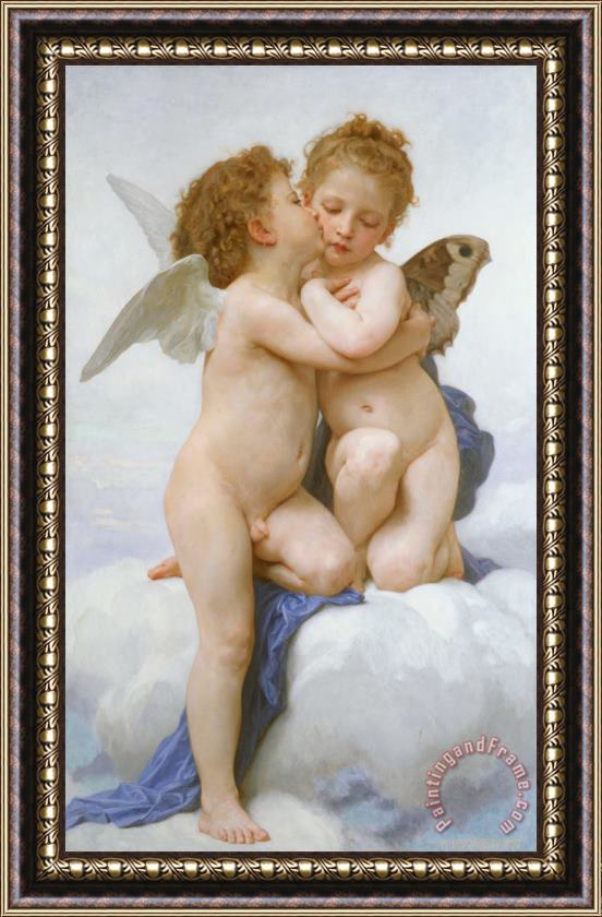 William Adolphe Bouguereau The First Kiss Framed Painting