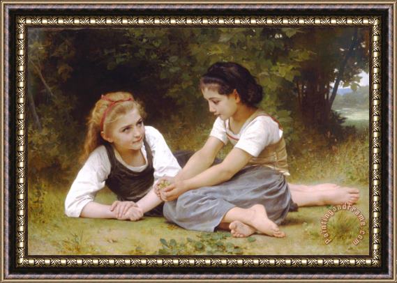 William Adolphe Bouguereau The Nut Gatherers (1882) Framed Painting
