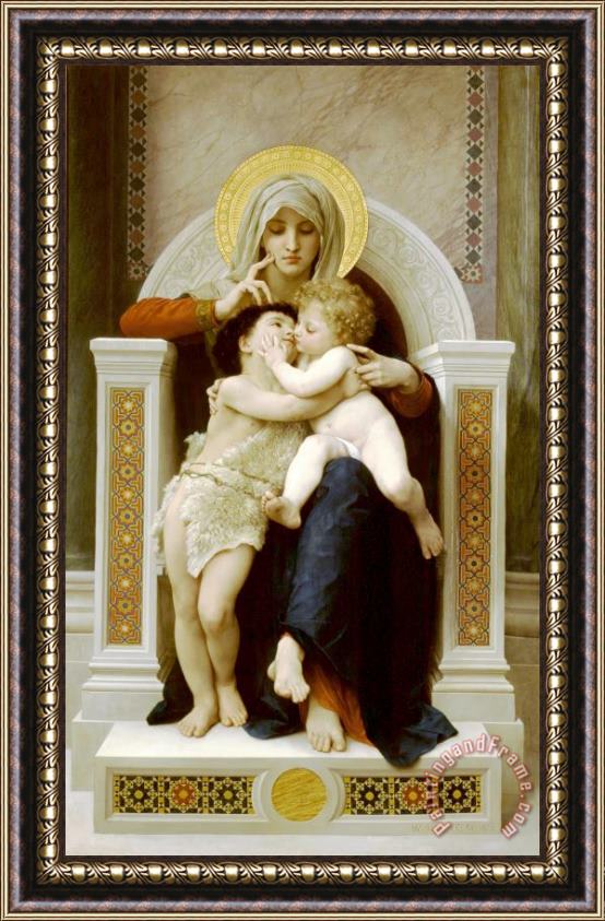 William Adolphe Bouguereau The Virgin, The Baby Jesus And Saint John The Baptist Framed Painting