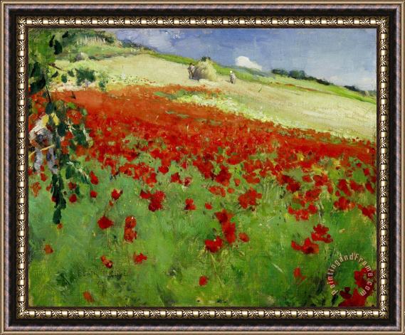 William Blair Bruce Landscape with Poppies Framed Print
