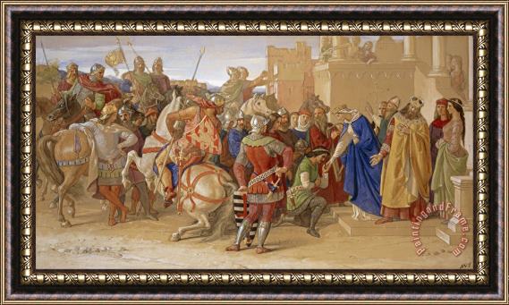William Dyce Piety The Knights of The Round Table About to Depart in Quest of The Holy Grail Framed Print