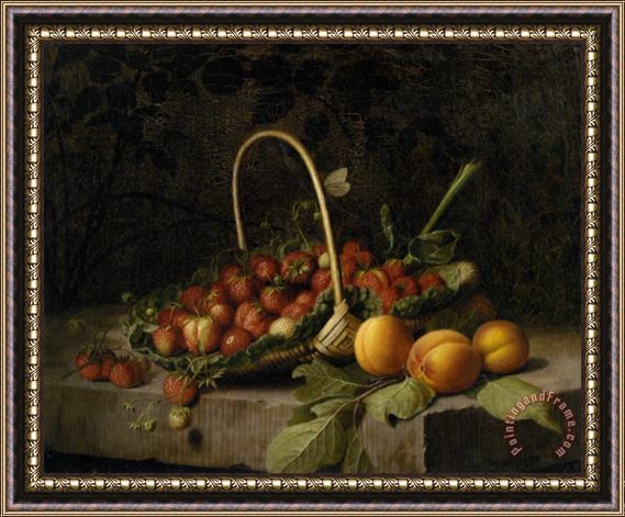 William Hammer A Basket of Strawberries And Peaches Framed Print