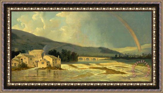 William Hodges Otley Bridge on The River Wharfe Framed Painting