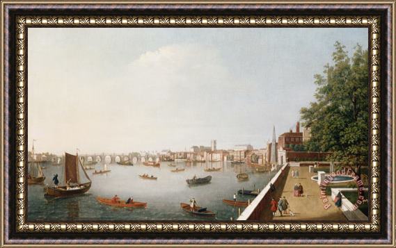 William James View of the River Thames from the Adelphi Terrace Framed Painting