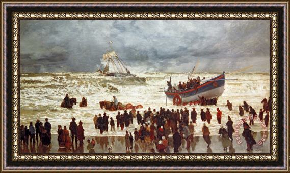 William Lionel Wyllie The Lifeboat Framed Painting
