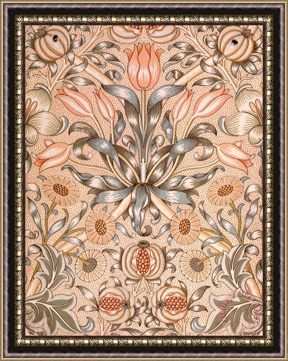 William Morris Lily And Pomegranate Wallpaper Design Framed Print