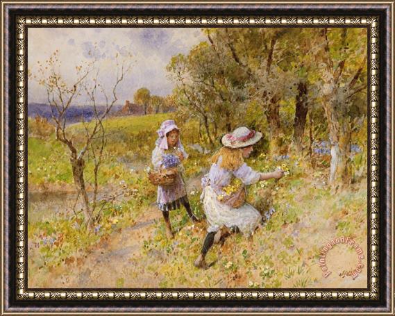 William Stephen Coleman The Primrose Gatherers Framed Painting