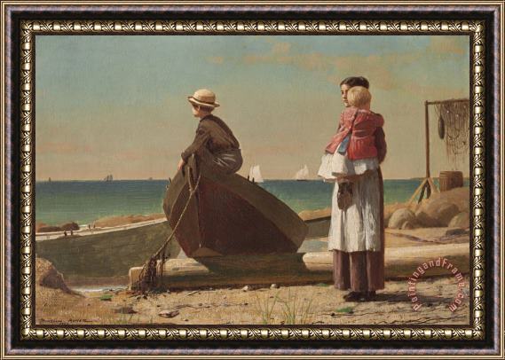 Winslow Homer Dad's Coming! Framed Painting