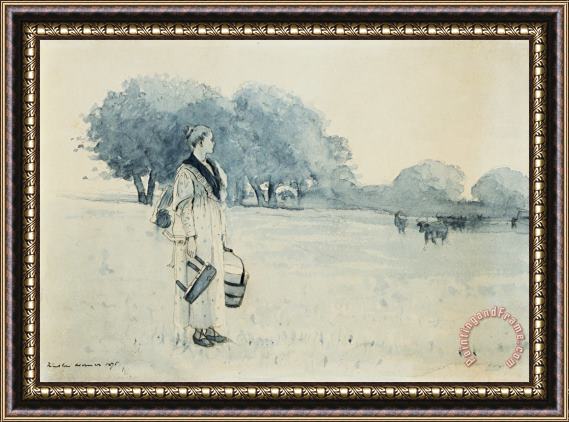Winslow Homer Milkmaid Framed Print