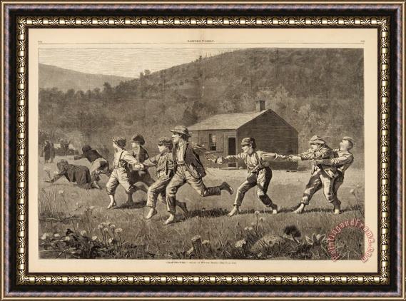Winslow Homer Snap The Whip, From Harper's Weekly, September 20, 1873, Pp. 245 25 Framed Painting