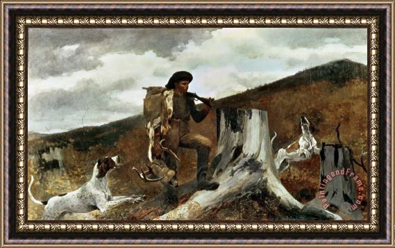 Winslow Homer The Hunter and his Dogs Framed Painting