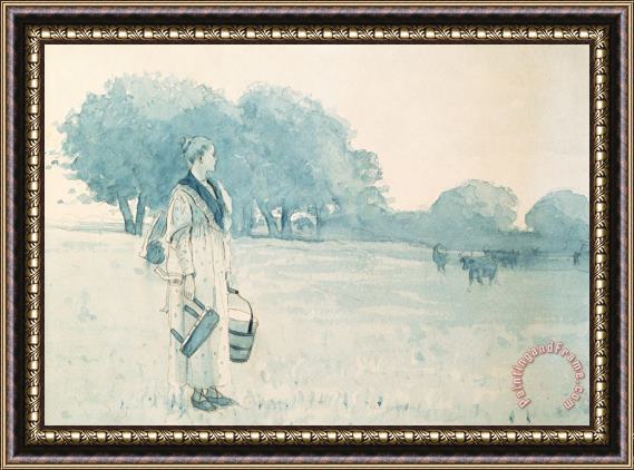 Winslow Homer The Milkmaid Framed Print