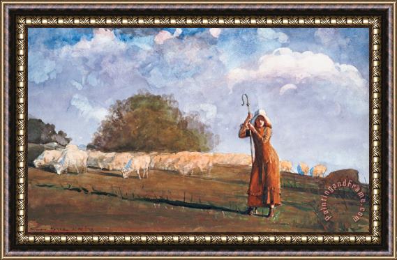 Winslow Homer The Young Shepherdess Framed Print