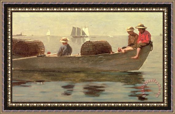 Winslow Homer Three Boys in a Dory Framed Painting