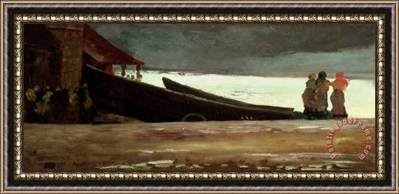 Winslow Homer Watching a Storm on the English Coast Framed Print