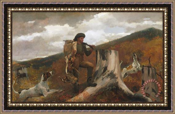 Winslow Homer Winslow Homer A Huntsman And Dogs Framed Painting