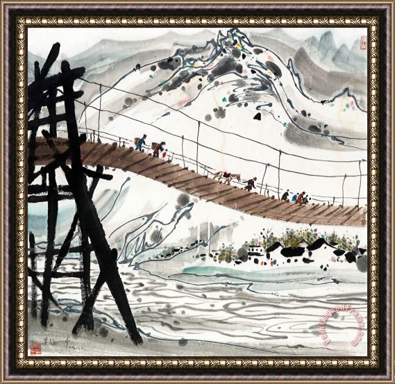 Wu Guanzhong Scenery of Yunnan Framed Painting