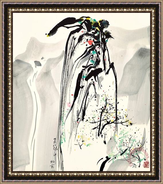 Wu Guanzhong Summit of Mount Huang, 1986 Framed Painting