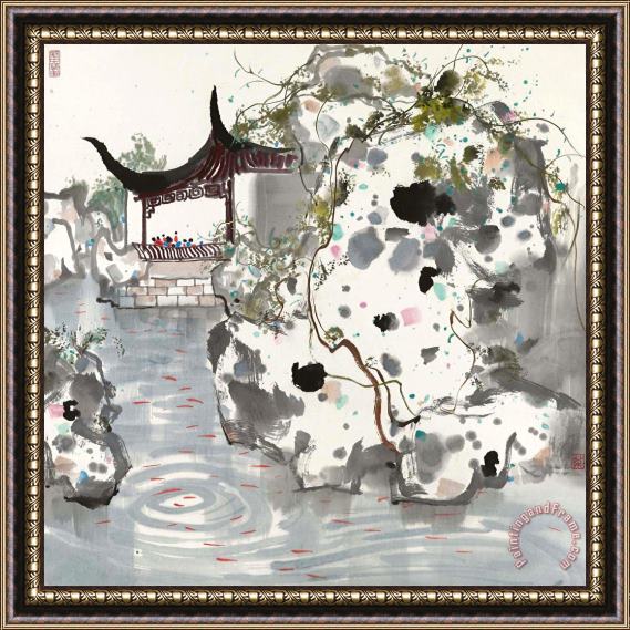 Wu Guanzhong Suzhou Pavilion Framed Print