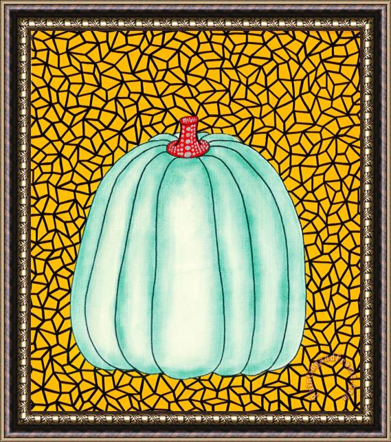 Yayoi Kusama Blue Pumpkin Framed Painting