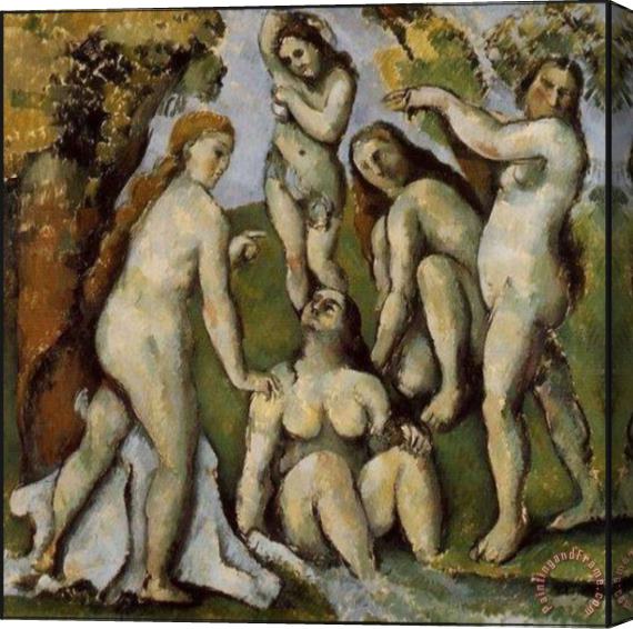 2017 new Cezanne 5 Bathers Stretched Canvas Painting / Canvas Art